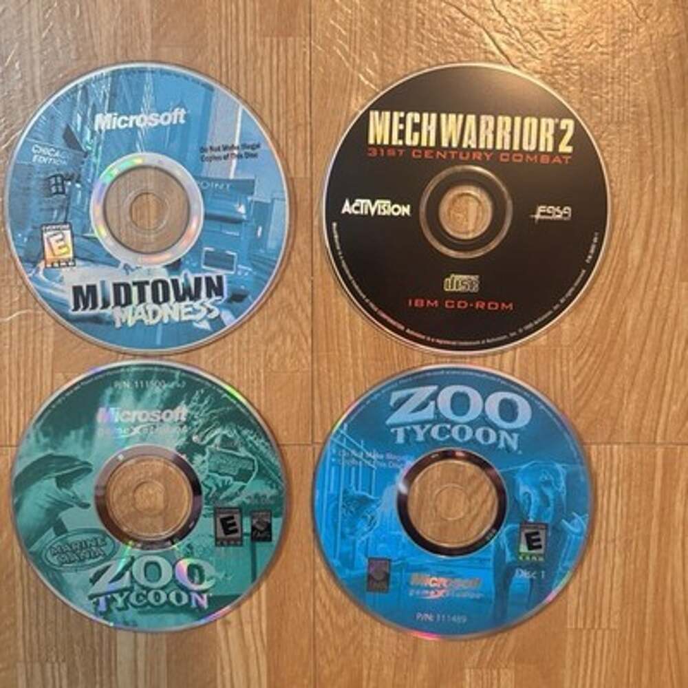 Vintage PC CD-ROM Game Lot 4 Zoo Tycoon MechWarrior 2 Midtown Madness